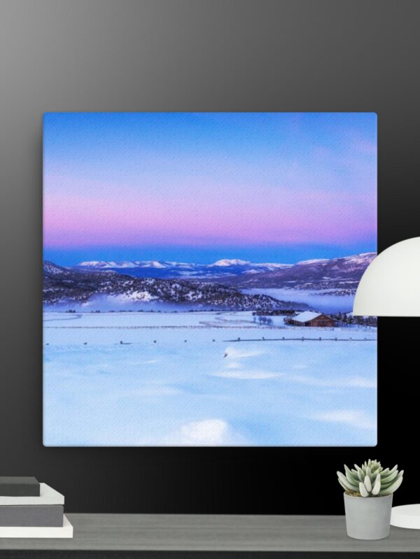 Pink blue scene canvas - 12×12