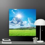 Spring nature scene canvas
