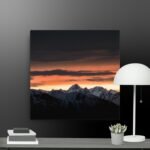 Dark mountain scene canvas