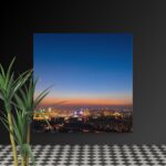Night city scene canvas