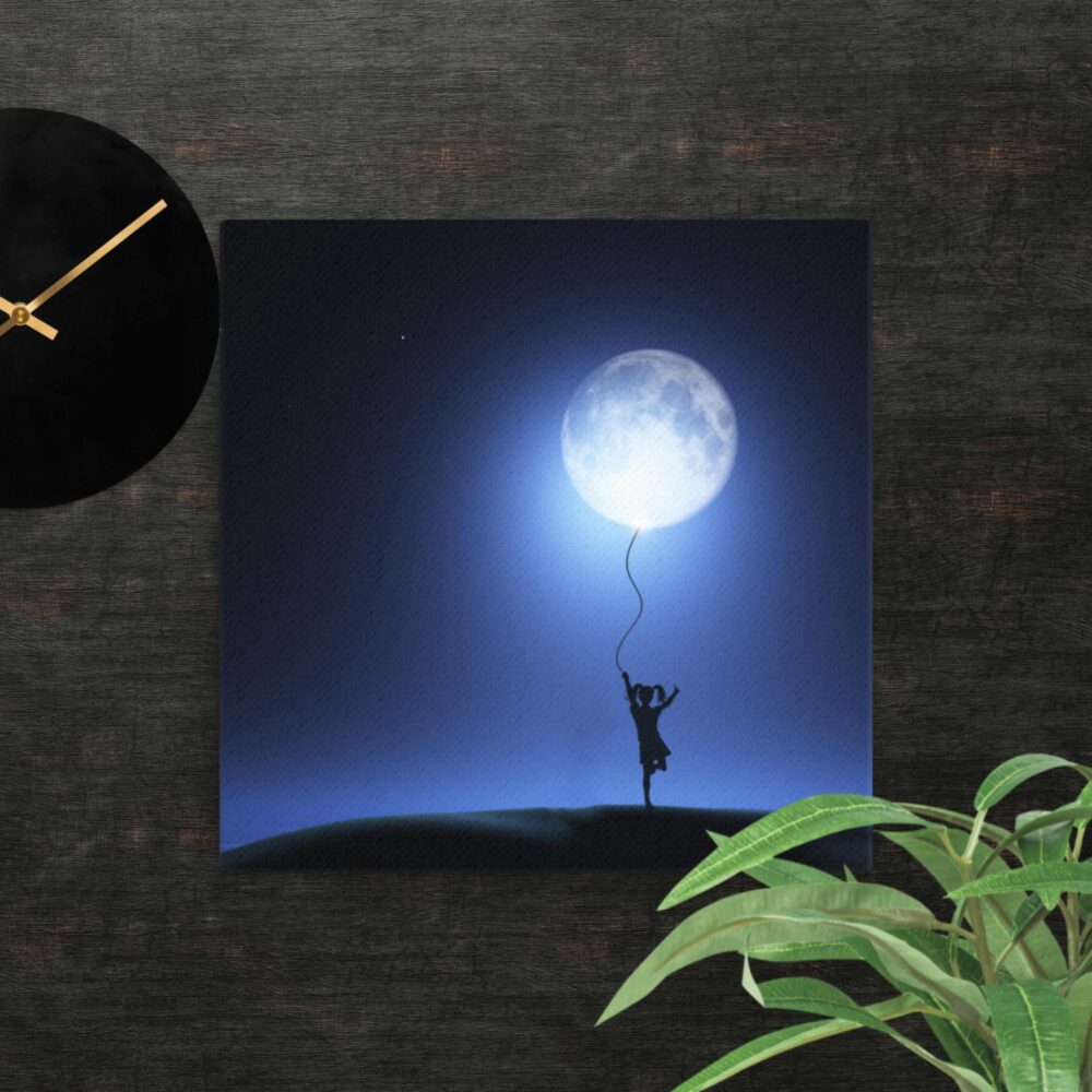 Girl under the moon canvas