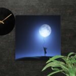 Girl under the moon canvas