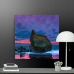 Purple skyline canvas