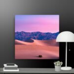 Pink sky in the desert