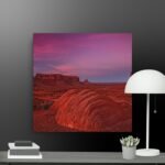 Pink sky in the desert canvas