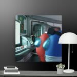 Among us gaming scene canvas