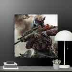 Call of duty action scene canvas
