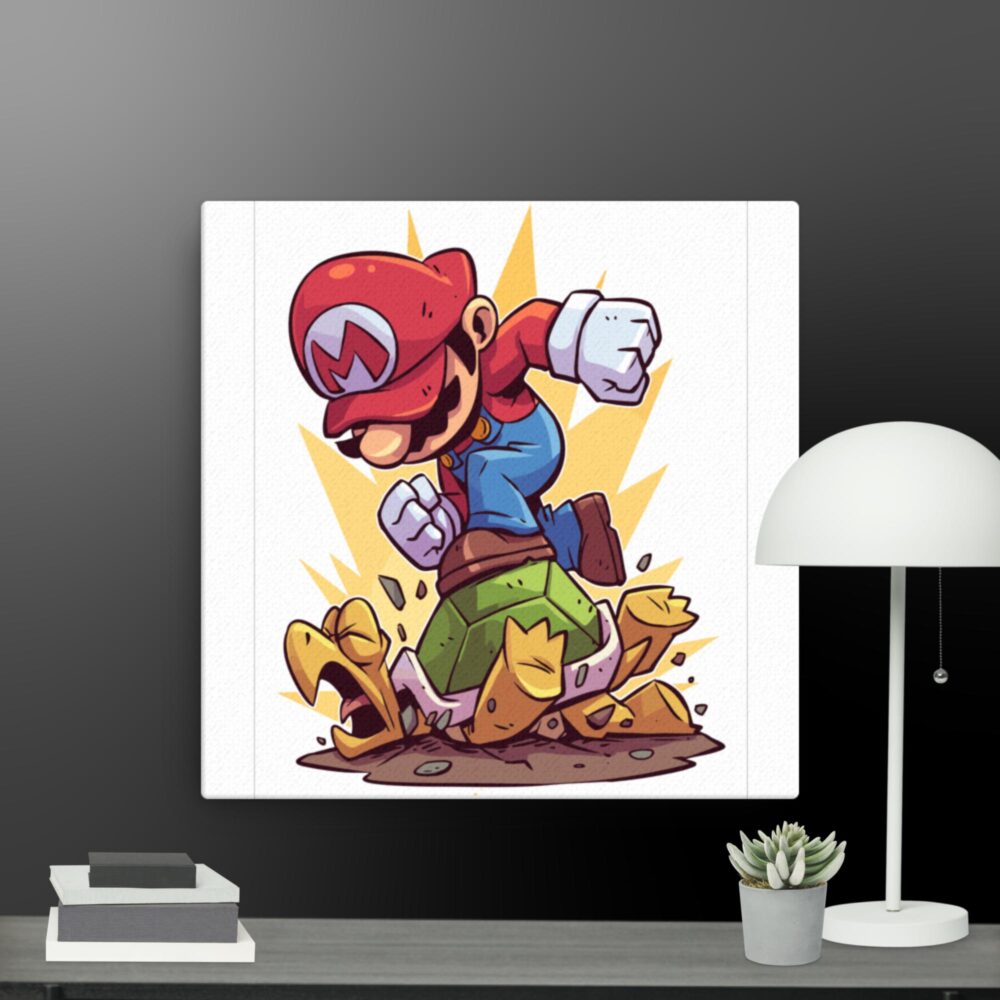 Mario in action canvas