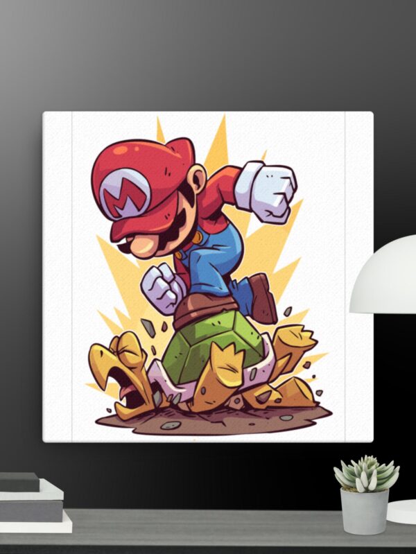 Mario in action canvas - 12×12