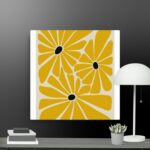 Bohemian yellow flowers canvas