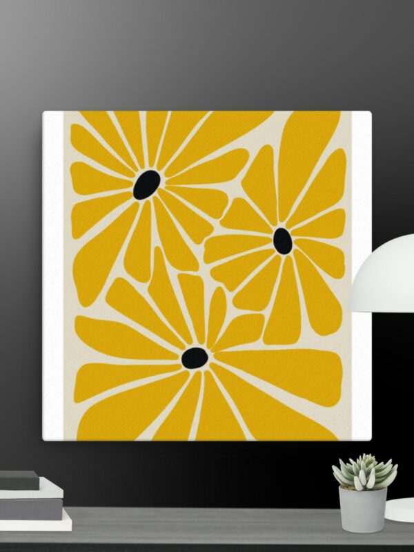 Bohemian yellow flowers canvas - 12×12