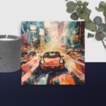 Bright car scene canvas