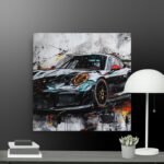 Black car scene canvas