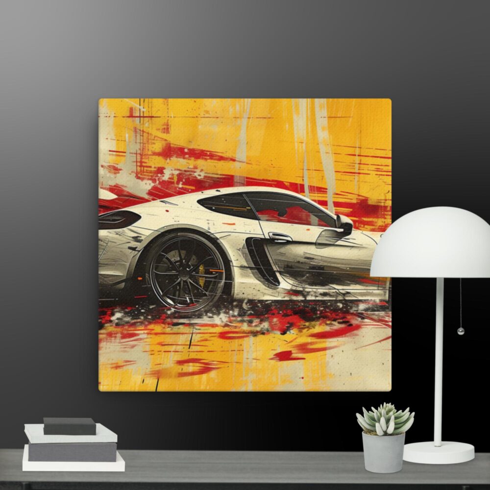 White sports car canvas