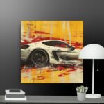 White sports car canvas