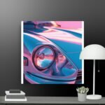 Pink car scene canvas