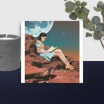 Girl reads a book canvas
