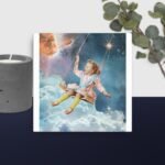 Toddler on a swing canvas