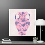 Contemporary pink vase canvas