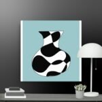 Contemporary black vase canvas