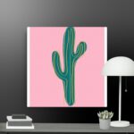 Contemporary cactus canvas