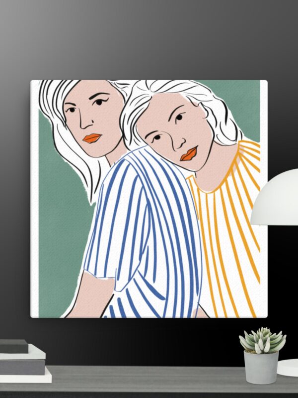 Contemporary sisters canvas - 12×12