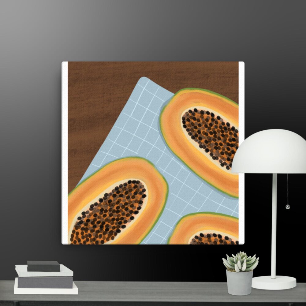 Contemporary papaya canvas