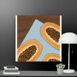 Contemporary papaya canvas