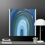 Contemporary shades of blue canvas