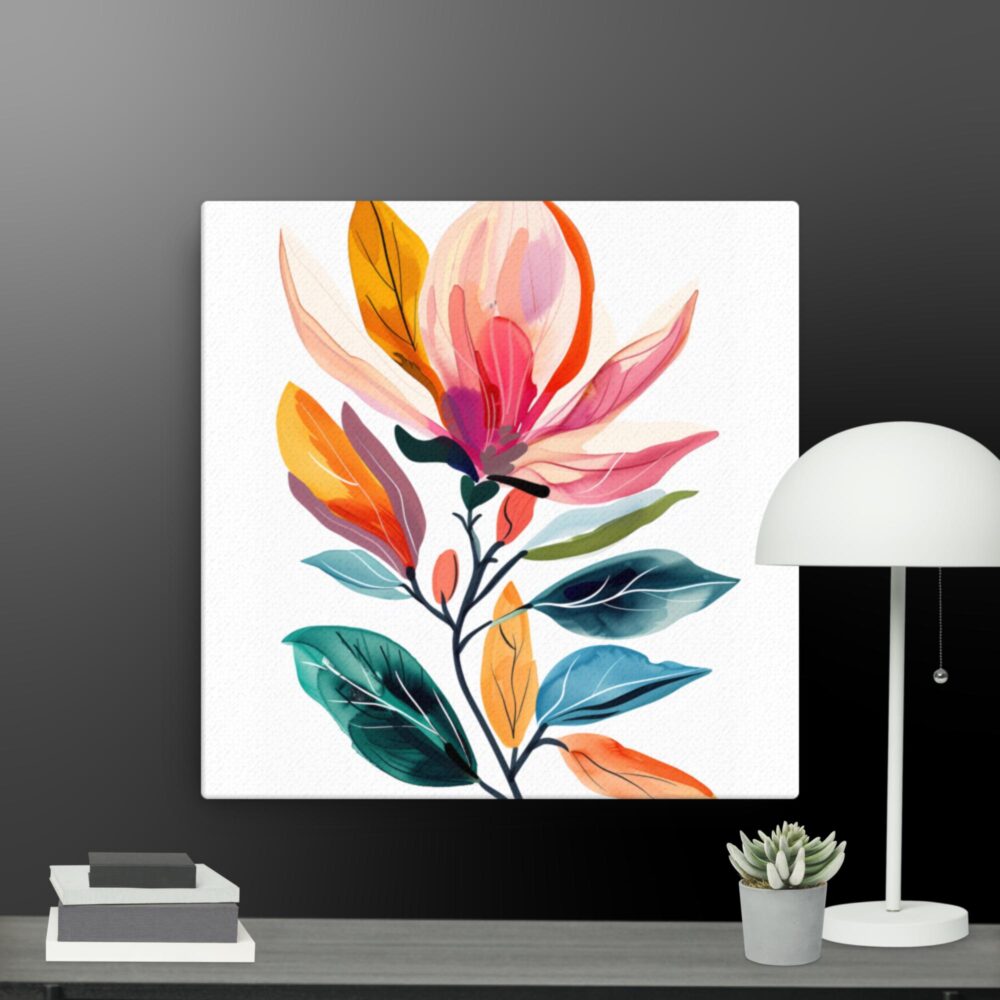Bright flower scene canvas