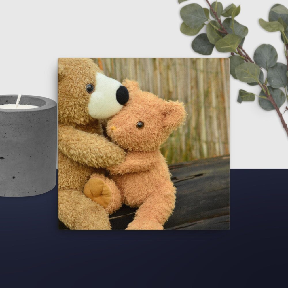 Teddy bear love canvas