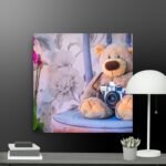 Bear with camera canvas
