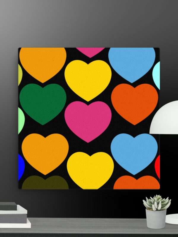 Coloured hearts canvas