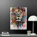 Large Lion Pop Art Canvas