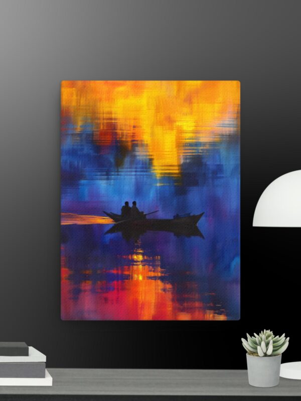 Two Men on a Boat Canvas - 12×16
