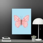 Pink butterfly canvas