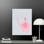 Pink elephant canvas