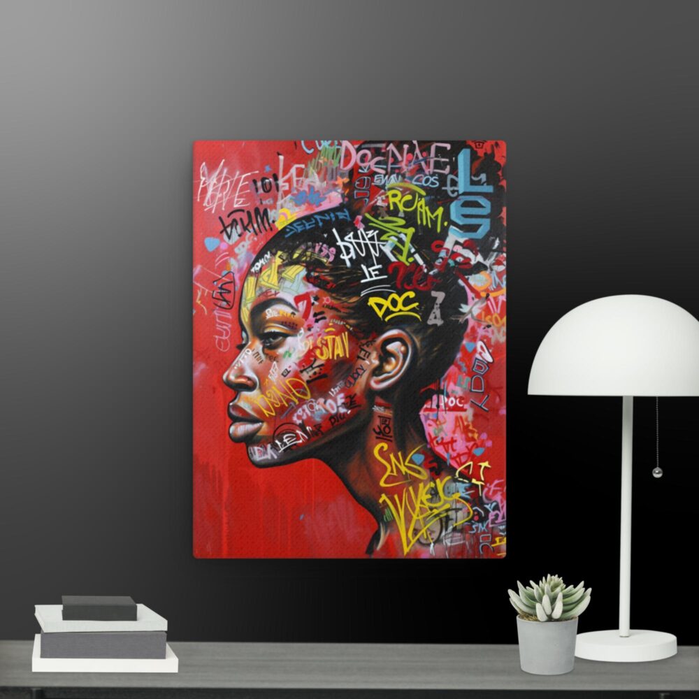 Graffiti woman canvas
