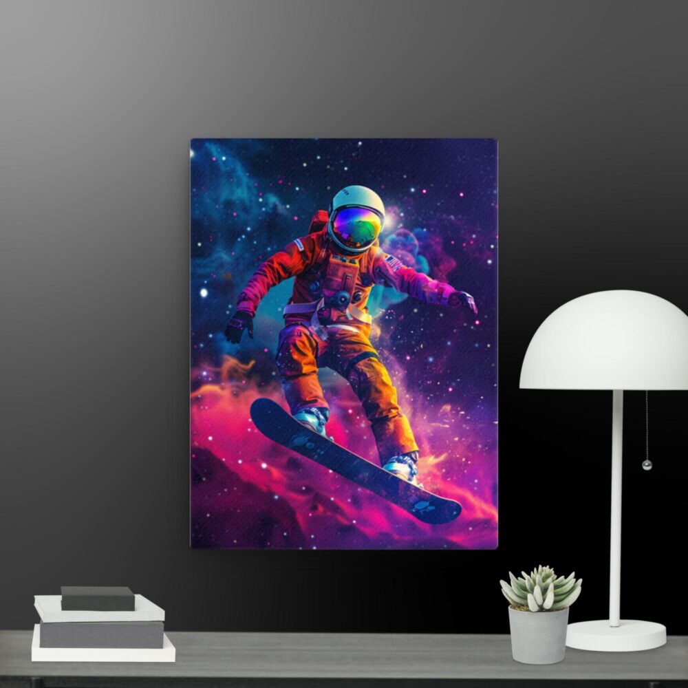 Astronaut on skateboard canvas