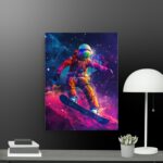 Astronaut on skateboard canvas