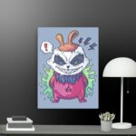 Funny smiling panda canvas