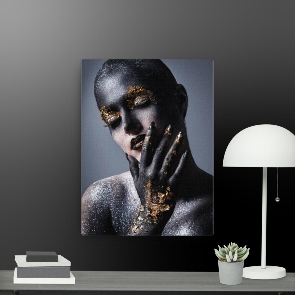 Black Gold Glitter effect canvas