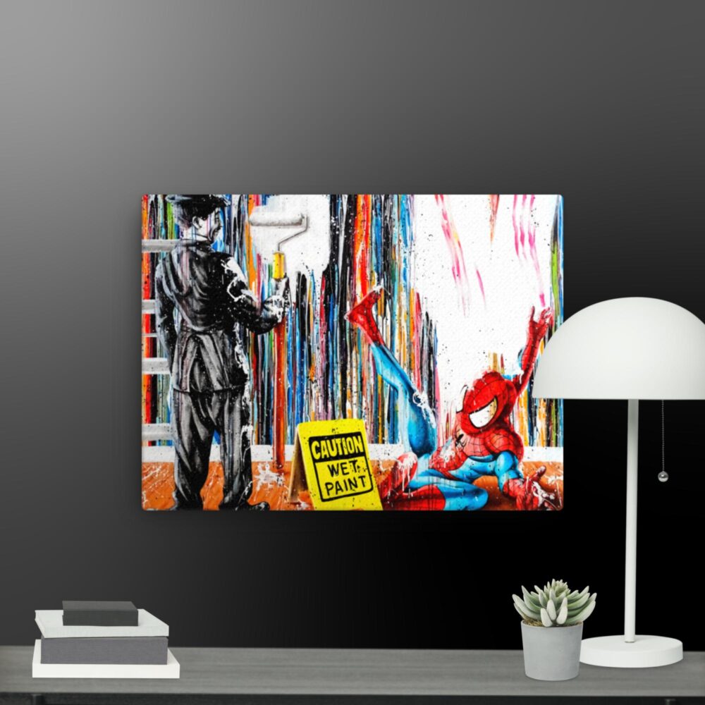 Spiderman and Chaplin canvas - Image 2