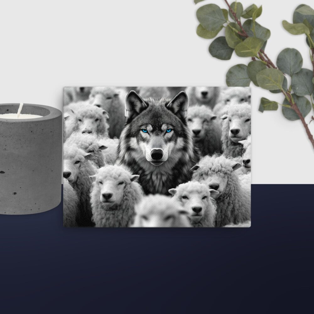Wolf with sheep canvas - Image 2