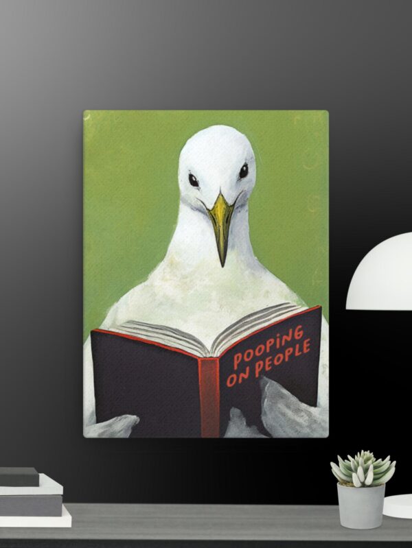 Funny Seagull Toilet canvas - 12×16