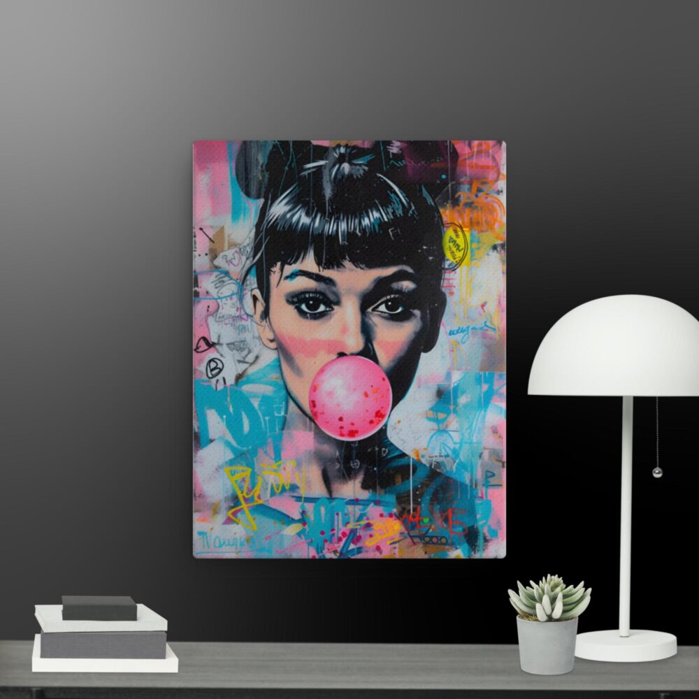Girl with bubblegum canvas