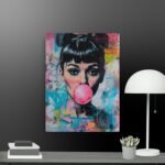 Girl with bubblegum canvas