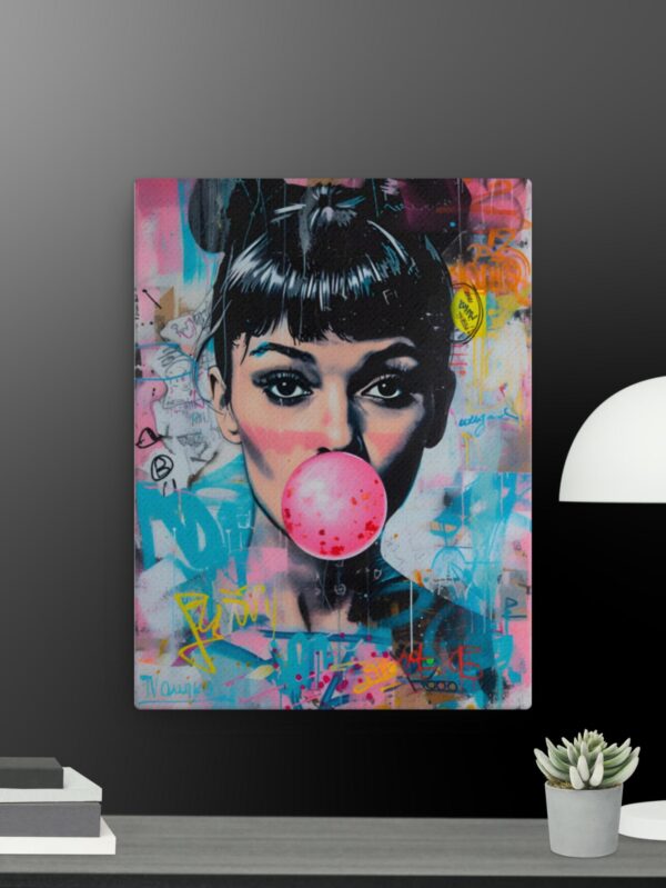 Girl with bubblegum canvas - 12×16
