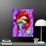 Rainbow lips canvas