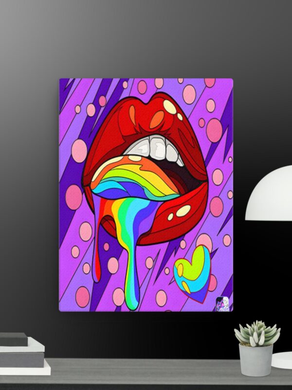 Rainbow lips canvas - 12×16